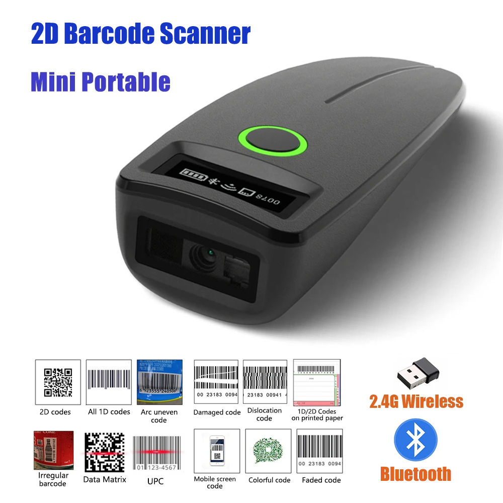 Document Scanner Portable - 2D Barcode Scanner W7 Mini Wireless