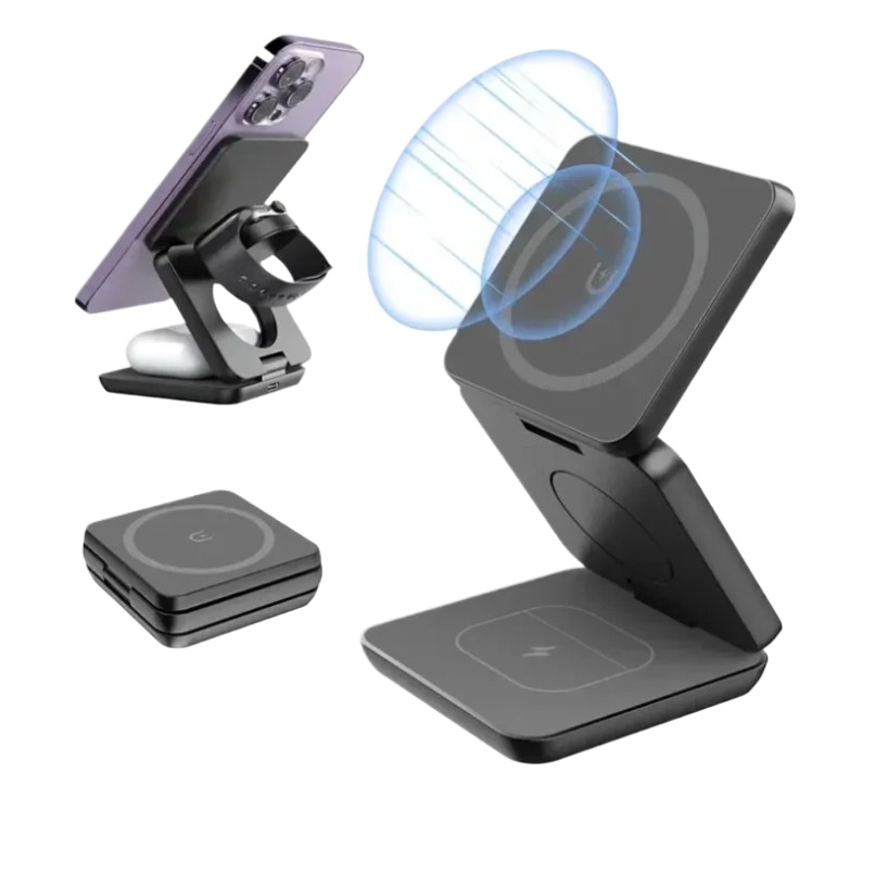 Wireless Charger 3 In 1 - 3 in 1 Foldable Magnetic Wireless
