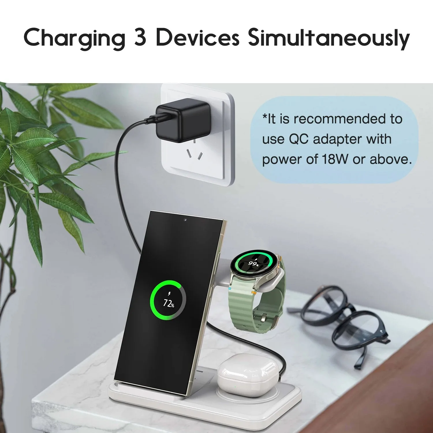 Desktop 3-in-1 Wireless Charge - Wireless Charger 3 In 1 ulasan dan harga