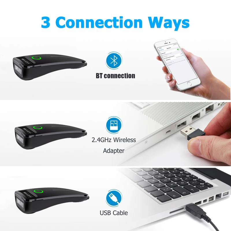 2D Barcode Scanner W7 Mini Wir - Document Scanner Portable ulasan dan harga