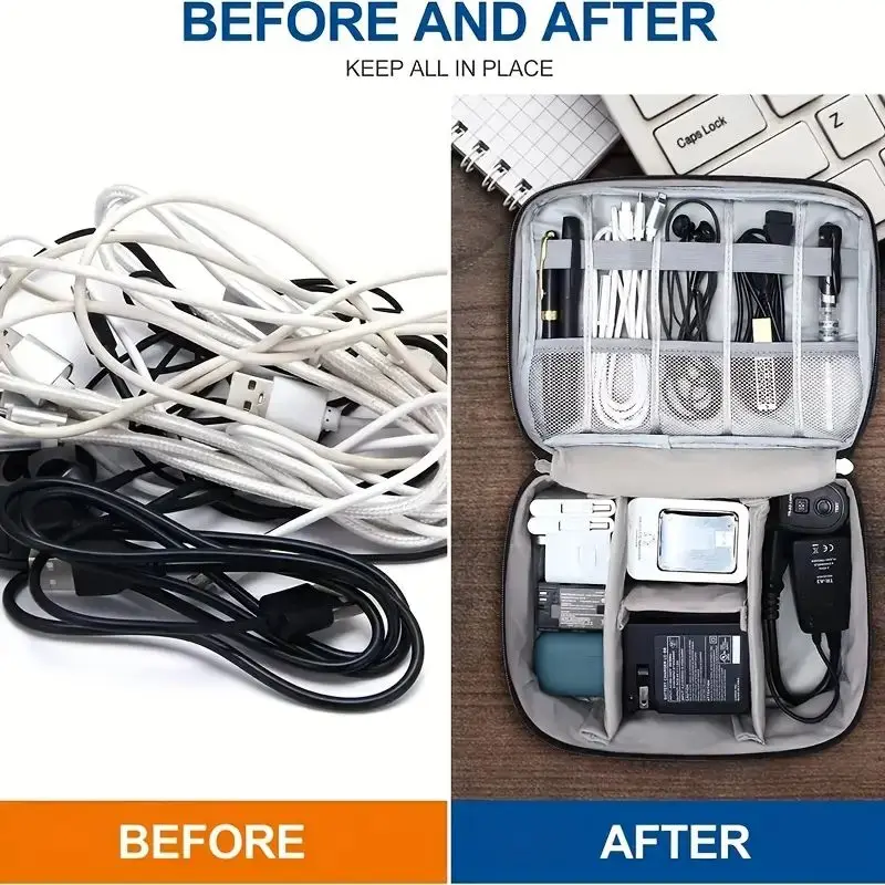 Portable Tech Organizer Case f - Tech Accessories Organizer Pouch ulasan dan harga