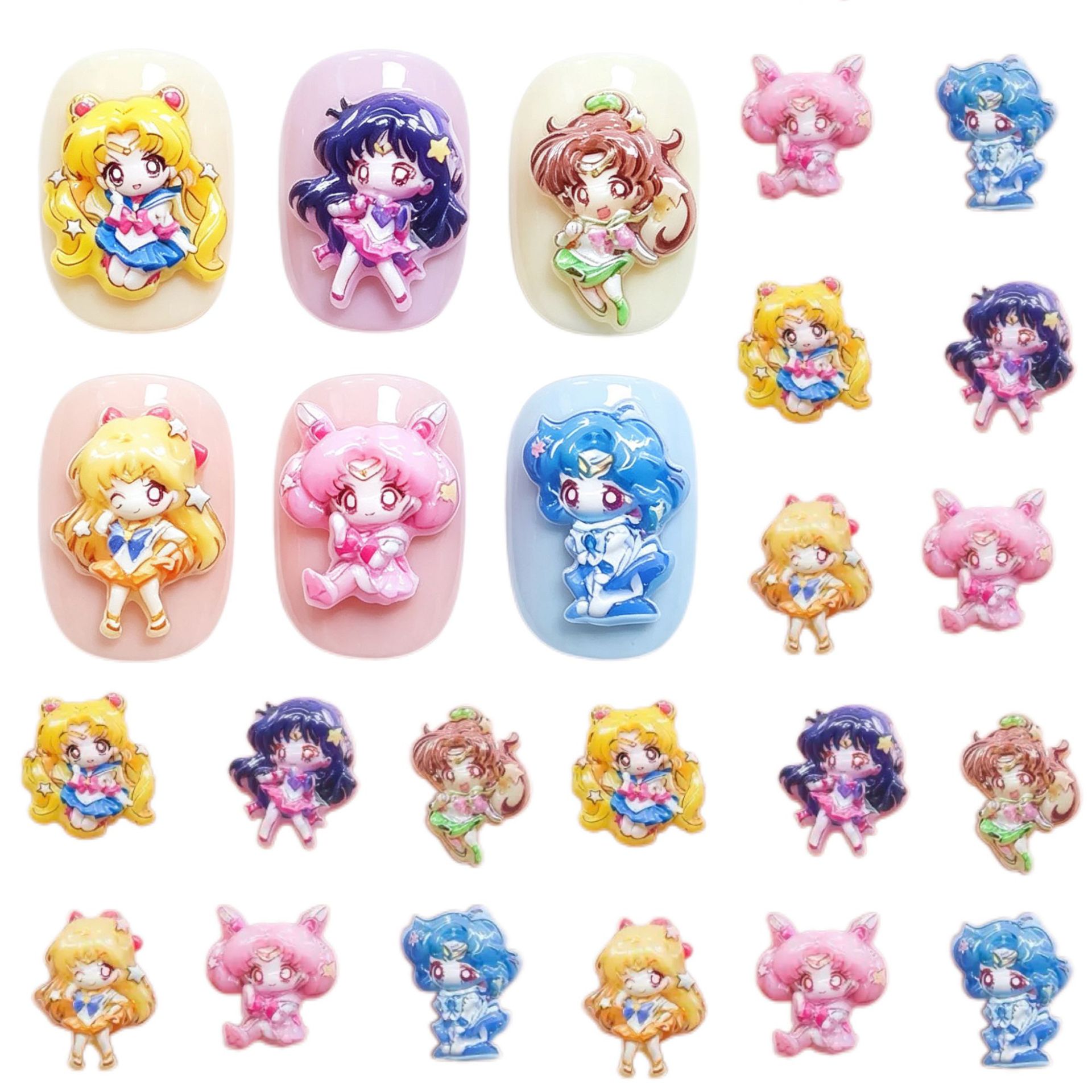 30/100pcs Cartoon for Sailor M - Nail Tech Accessories ulasan dan harga