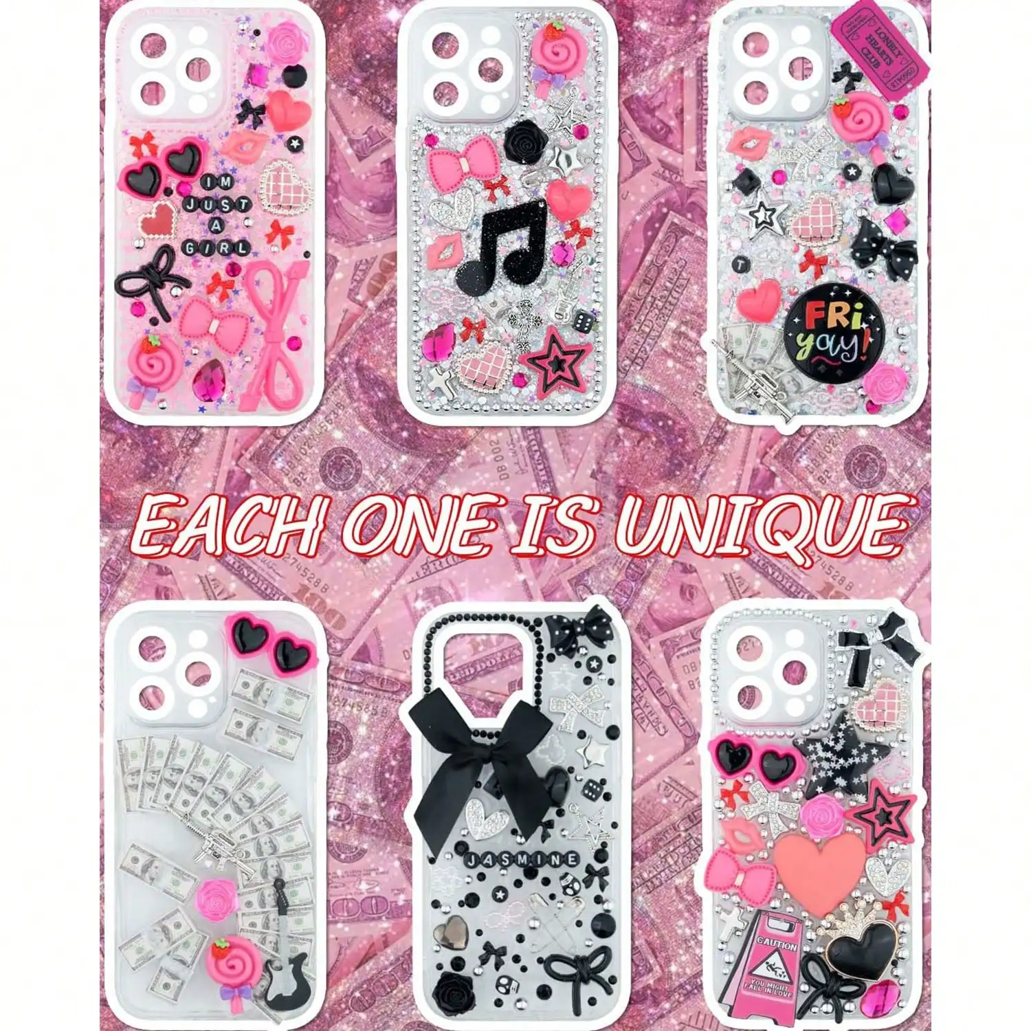 1050 Pcs Junk Phone Case Charm - Nail Tech Accessories ulasan dan harga