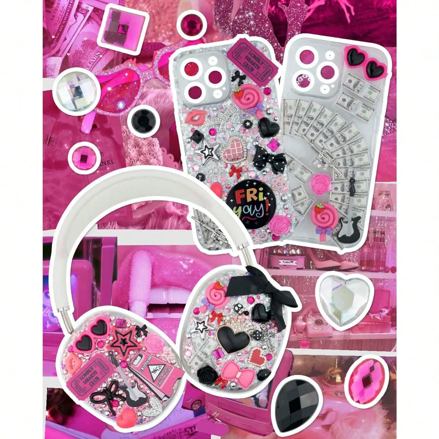 1050 Pcs Junk Phone Case Charm - Nail Tech Accessories ulasan dan harga