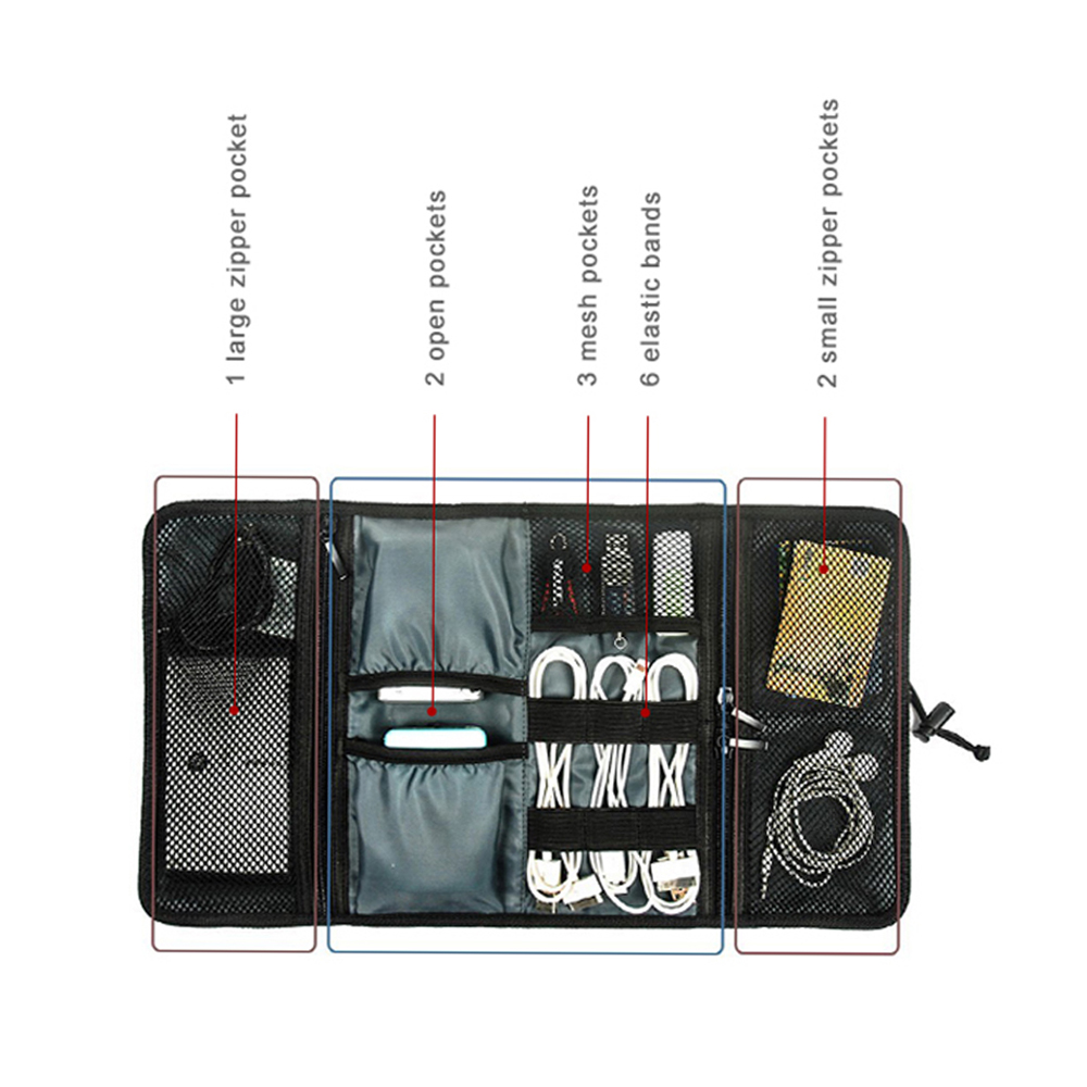 Travel Cable Storage Bag，Elect - Tech Accessories Organizer Pouch ulasan dan harga