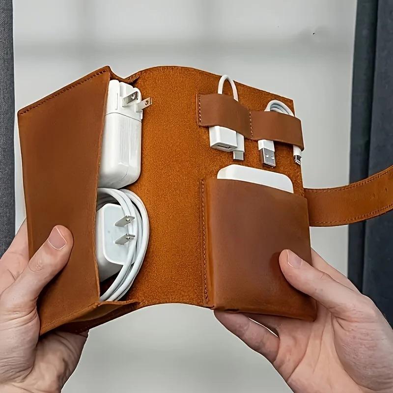1PC PU Leather Multi-Compartme - Tech Accessories Organizer Pouch ulasan dan harga