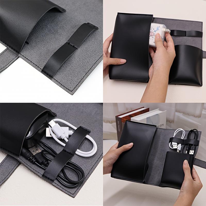 1PC PU Leather Multi-Compartme - Tech Accessories Organizer Pouch ulasan dan harga