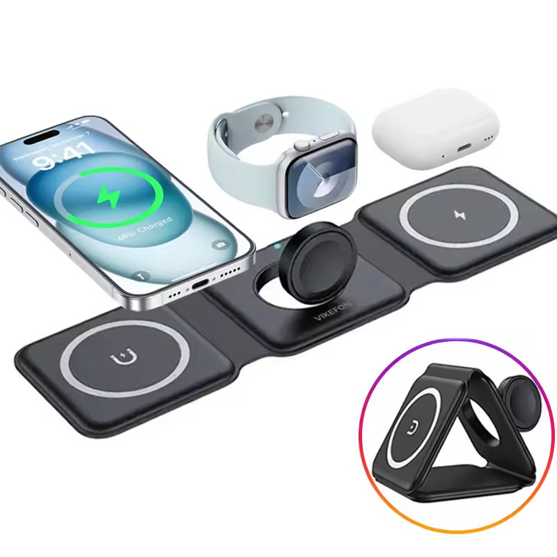 3-in-1 Magnetic Folding Wirele - Wireless Charger 3 In 1 ulasan dan harga