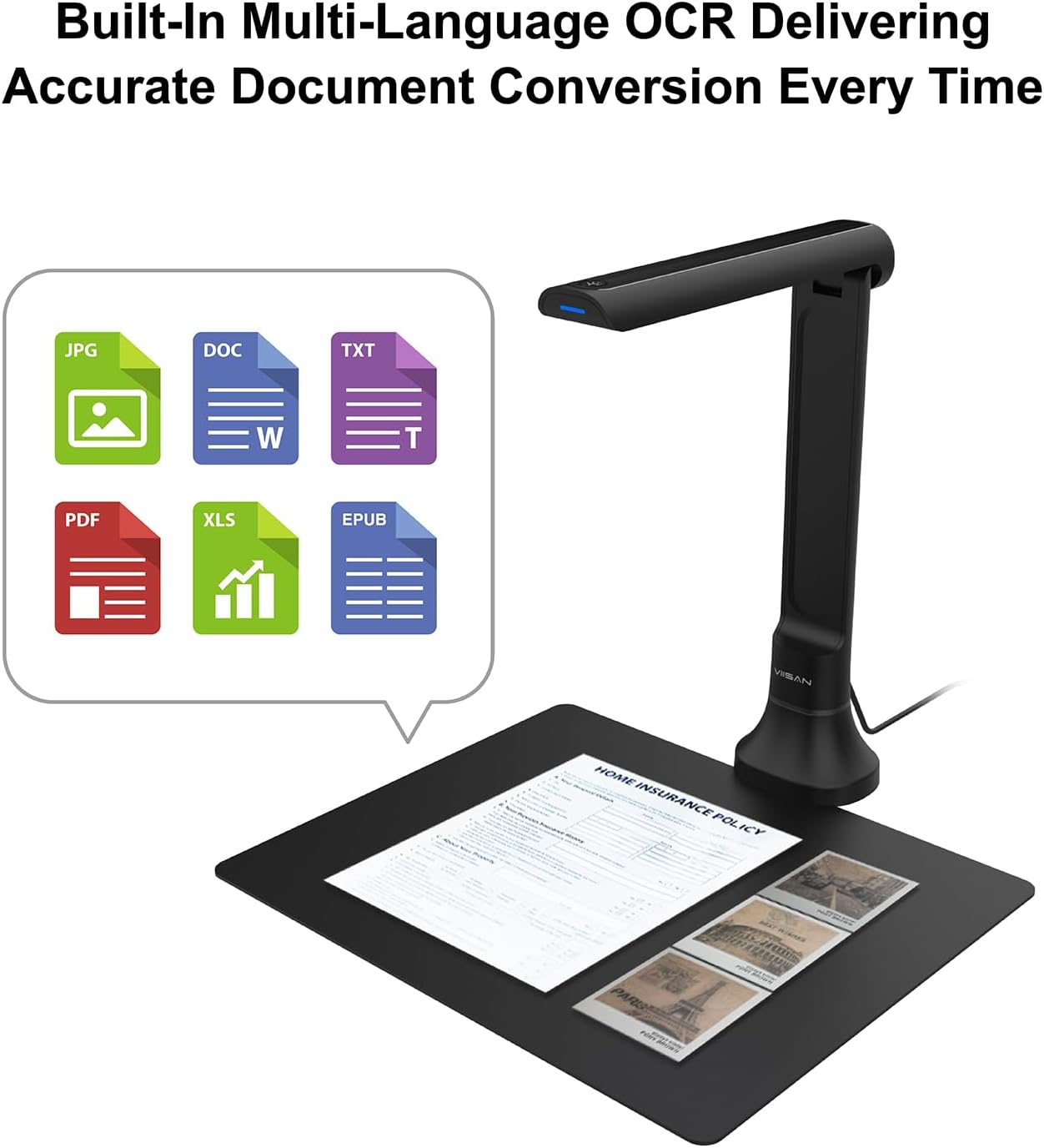 VIISAN DB8401 16MP Document Ca - Document Scanner Portable ulasan dan harga