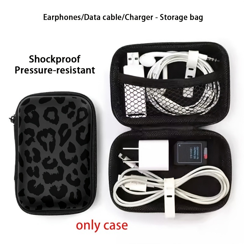Black Leopard Print EVA Hard S - Tech Accessories Kit ulasan dan harga