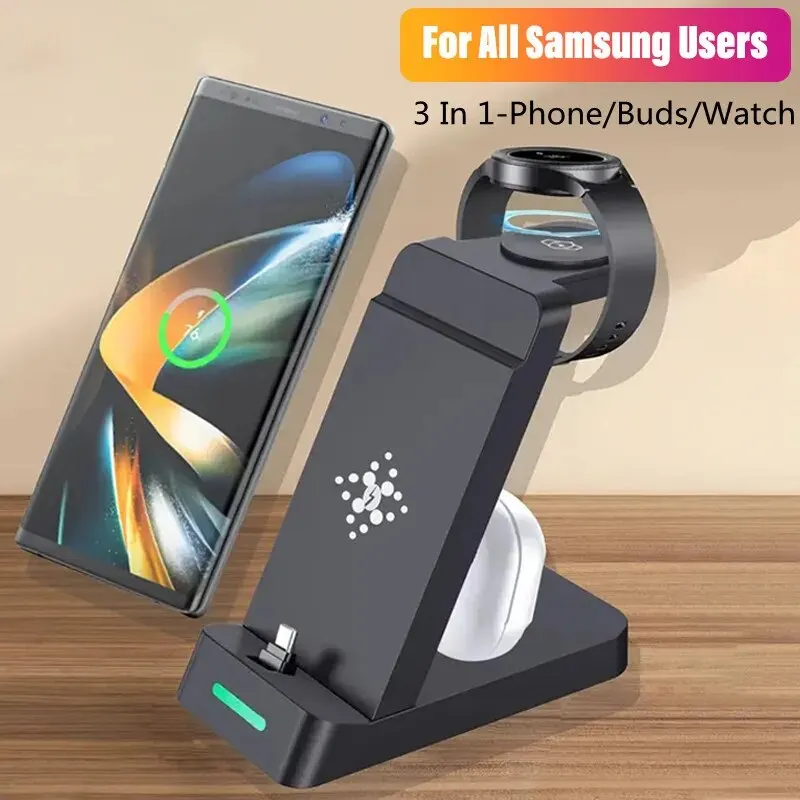 3 In 1 Charging Station for Sa - Wireless Charger 3 In 1 ulasan dan harga