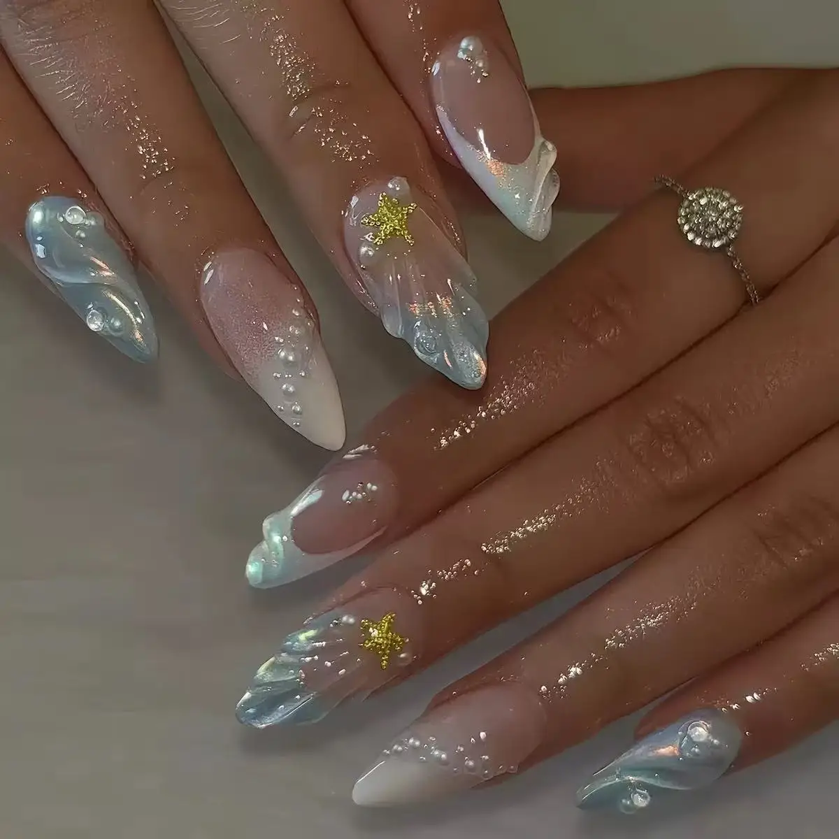 Short Oval 3D Pearl Shell Fren - Nail Tech Accessories ulasan dan harga