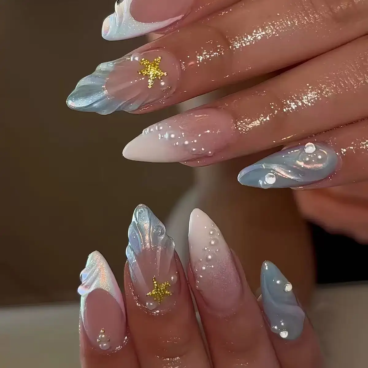Short Oval 3D Pearl Shell Fren - Nail Tech Accessories ulasan dan harga