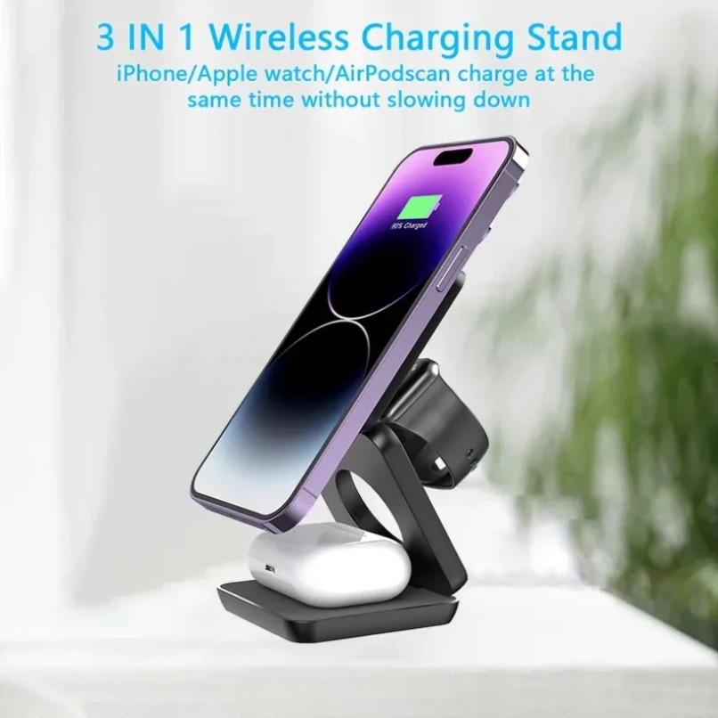 3 in 1 Foldable Magnetic Wirel - Wireless Charger 3 In 1 ulasan dan harga