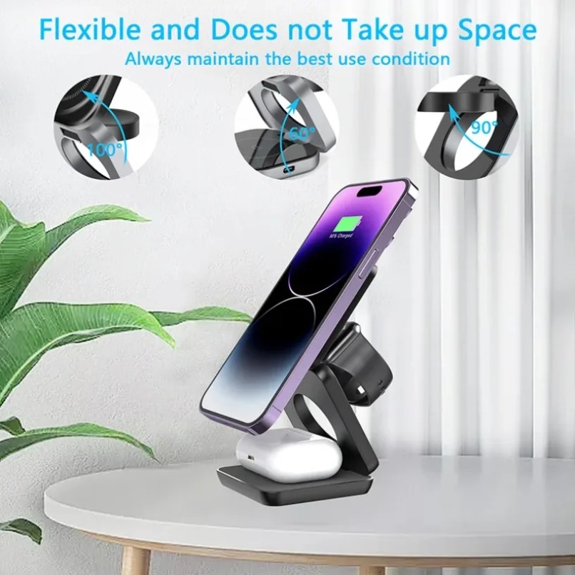 3 in 1 Foldable Magnetic Wirel - Wireless Charger 3 In 1 ulasan dan harga